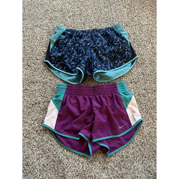LOT of 2 NIKE size S SHORTS Running Training Lined Blue Purple K23 - Picture 2 of 10